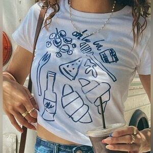 Trendy graphic baby tee